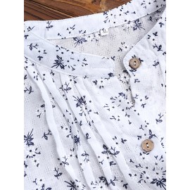 Floral Print Pleated V-neck Long Blouses, Casual Loose Button Down Long Sleeve Fashion Long Shirts Tops, Women's Clothing Floral Print Pleated V-neck Long Blouses, Casual Loose Button Down Long Sleeve Fashion Long Shirts Tops, Women's Clothing