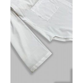 Solid Pocket Polo Collar Button Shirt, Casual Long Sleeve Shirt For Spring & Fall, Women's Clothing Solid Pocket Polo Collar Button Shirt, Casual Long Sleeve Shirt For Spring & Fall, Women's Clothing