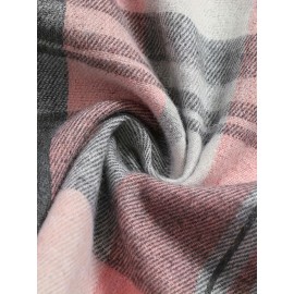 Plaid Print Simple Shirt, Casual Button Front Long Sleeve Shirt, Women's Clothing Plaid Print Simple Shirt, Casual Button Front Long Sleeve Shirt, Women's Clothing