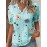 Floral Print V Neck Lace Trim Blouse, Boho Puff Sleeve Blouse For Summer, Women's Clothing