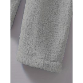 Fuzzy Cat Ear Hoodie, Loose Oversized Front Pocket Hooded Sweater, Loungewear & Casual Tops For Winter, Women's Clothing Fuzzy Cat Ear Hoodie, Loose Oversized Front Pocket Hooded Sweater, Loungewear & Casual Tops For Winter, Women's Clothing