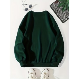 New York Brooklyn Print Loose Sweatshirt, Casual Long Sleeve Crew Neck Sweatshirt, Women's Clothing New York Brooklyn Print Loose Sweatshirt, Casual Long Sleeve Crew Neck Sweatshirt, Women's Clothing