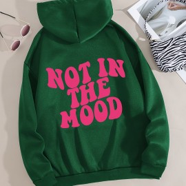 Casual Letter Print Hoodie, Drawstring Hooded Pocket Fashion Loose Fall & Winter Sweatshirt, Women's Clothing Casual Letter Print Hoodie, Drawstring Hooded Pocket Fashion Loose Fall & Winter Sweatshirt, Women's Clothing