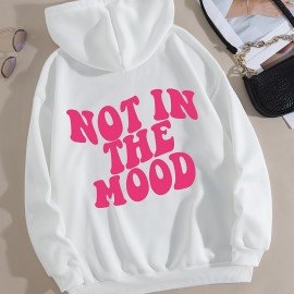 Casual Letter Print Hoodie, Drawstring Hooded Pocket Fashion Loose Fall & Winter Sweatshirt, Women's Clothing Casual Letter Print Hoodie, Drawstring Hooded Pocket Fashion Loose Fall & Winter Sweatshirt, Women's Clothing