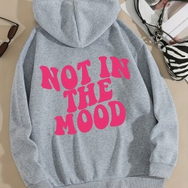 Casual Letter Print Hoodie, Drawstring Hooded Pocket Fashion Loose Fall & Winter Sweatshirt, Women's Clothing Casual Letter Print Hoodie, Drawstring Hooded Pocket Fashion Loose Fall & Winter Sweatshirt, Women's Clothing