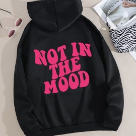 Casual Letter Print Hoodie, Drawstring Hooded Pocket Fashion Loose Fall & Winter Sweatshirt, Women's Clothing Casual Letter Print Hoodie, Drawstring Hooded Pocket Fashion Loose Fall & Winter Sweatshirt, Women's Clothing