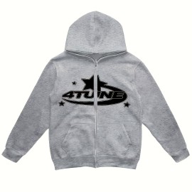 Y2K Letter & Star Print Sweatshirt, Long Sleeve Crew Neck Zip Up Hoodies Sweatshirts, Women's Clothing Y2K Letter & Star Print Sweatshirt, Long Sleeve Crew Neck Zip Up Hoodies Sweatshirts, Women's Clothing