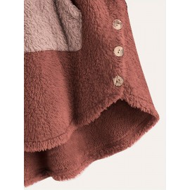 Color Block Kangaroo Pocket Hoodie, Long Sleeve Thermal Hoodies Sweatshirt, Women's Clothing Color Block Kangaroo Pocket Hoodie, Long Sleeve Thermal Hoodies Sweatshirt, Women's Clothing