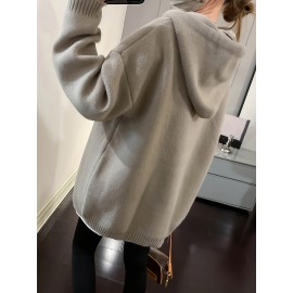 Smile Face Print Drawstring Hoodie, Casual Long Sleeve Drop Shoulder Top, Women's Clothing Smile Face Print Drawstring Hoodie, Casual Long Sleeve Drop Shoulder Top, Women's Clothing