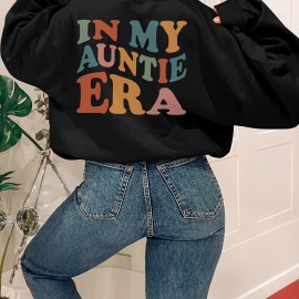 Letter Print Pullover Sweatshirt, Casual Long Sleeve Crew Neck Sweatshirt For Fall & Winter, Women's Clothing