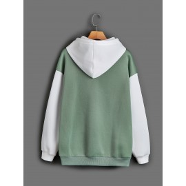 Color Block Kangaroo Pocket Hoodie, Casual Long Sleeve Drawstring Hoodie Sweatshirt, Women's Clothing Color Block Kangaroo Pocket Hoodie, Casual Long Sleeve Drawstring Hoodie Sweatshirt, Women's Clothing