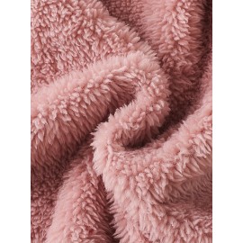 Solid Fuzzy Mock Neck Dress, Casual Long Sleeve Dress For Fall & Winter, Women's Clothing Solid Fuzzy Mock Neck Dress, Casual Long Sleeve Dress For Fall & Winter, Women's Clothing
