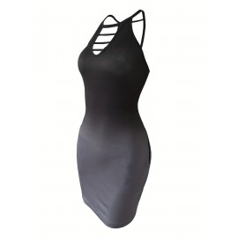 Cutout Gradient Halter Neck Dress, Sexy Bodycon Dress For Spring & Summer, Women's Clothing Cutout Gradient Halter Neck Dress, Sexy Bodycon Dress For Spring & Summer, Women's Clothing