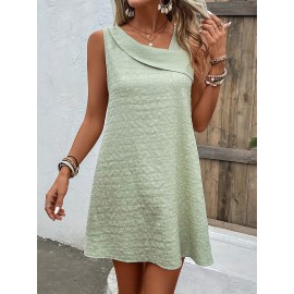 Loose Mini Tank Dress, Sleeveless Casual Dress For Summer & Spring, Women's Clothing Loose Mini Tank Dress, Sleeveless Casual Dress For Summer & Spring, Women's Clothing