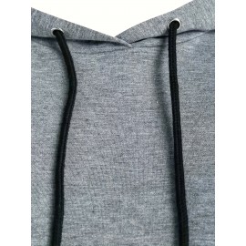 Drawstring Hooded Dress, Casual Long Sleeve Solid Dress, Women's Clothing Drawstring Hooded Dress, Casual Long Sleeve Solid Dress, Women's Clothing
