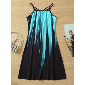 Color Block Criss Cross Dress, Casual Sleeveless Spaghetti Strap Dress, Women's Clothing Color Block Criss Cross Dress, Casual Sleeveless Spaghetti Strap Dress, Women's Clothing