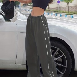 Y2K Loose Pants, Elastic Waist Casual Quick Dry Pants For Spring & Summer, Women's Clothing Y2K Loose Pants, Elastic Waist Casual Quick Dry Pants For Spring & Summer, Women's Clothing