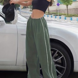 Y2K Loose Pants, Elastic Waist Casual Quick Dry Pants For Spring & Summer, Women's Clothing Y2K Loose Pants, Elastic Waist Casual Quick Dry Pants For Spring & Summer, Women's Clothing