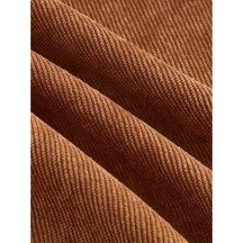 Solid Corduroy Straight Leg Pants, Vintage Patched Pocket Loose Pants, Women's Clothing Solid Corduroy Straight Leg Pants, Vintage Patched Pocket Loose Pants, Women's Clothing