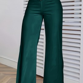 Cross Waist Wide Leg Pants, Casual Loose Mesh Stitching Pants, Women's Clothing Cross Waist Wide Leg Pants, Casual Loose Mesh Stitching Pants, Women's Clothing