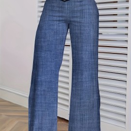Cross Waist Wide Leg Pants, Casual Loose Mesh Stitching Pants, Women's Clothing Cross Waist Wide Leg Pants, Casual Loose Mesh Stitching Pants, Women's Clothing