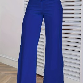 Cross Waist Wide Leg Pants, Casual Loose Mesh Stitching Pants, Women's Clothing Cross Waist Wide Leg Pants, Casual Loose Mesh Stitching Pants, Women's Clothing