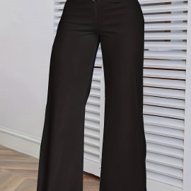 Cross Waist Wide Leg Pants, Casual Loose Mesh Stitching Pants, Women's Clothing Cross Waist Wide Leg Pants, Casual Loose Mesh Stitching Pants, Women's Clothing