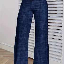 Cross Waist Wide Leg Pants, Casual Loose Mesh Stitching Pants, Women's Clothing Cross Waist Wide Leg Pants, Casual Loose Mesh Stitching Pants, Women's Clothing