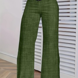 Cross Waist Wide Leg Pants, Casual Loose Mesh Stitching Pants, Women's Clothing Cross Waist Wide Leg Pants, Casual Loose Mesh Stitching Pants, Women's Clothing