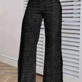 Cross Waist Wide Leg Pants, Casual Loose Mesh Stitching Pants, Women's Clothing Cross Waist Wide Leg Pants, Casual Loose Mesh Stitching Pants, Women's Clothing