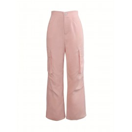 Flap Pockets Cargo Pants, Y2K Pants For Spring & Summer, Women's Clothing Flap Pockets Cargo Pants, Y2K Pants For Spring & Summer, Women's Clothing